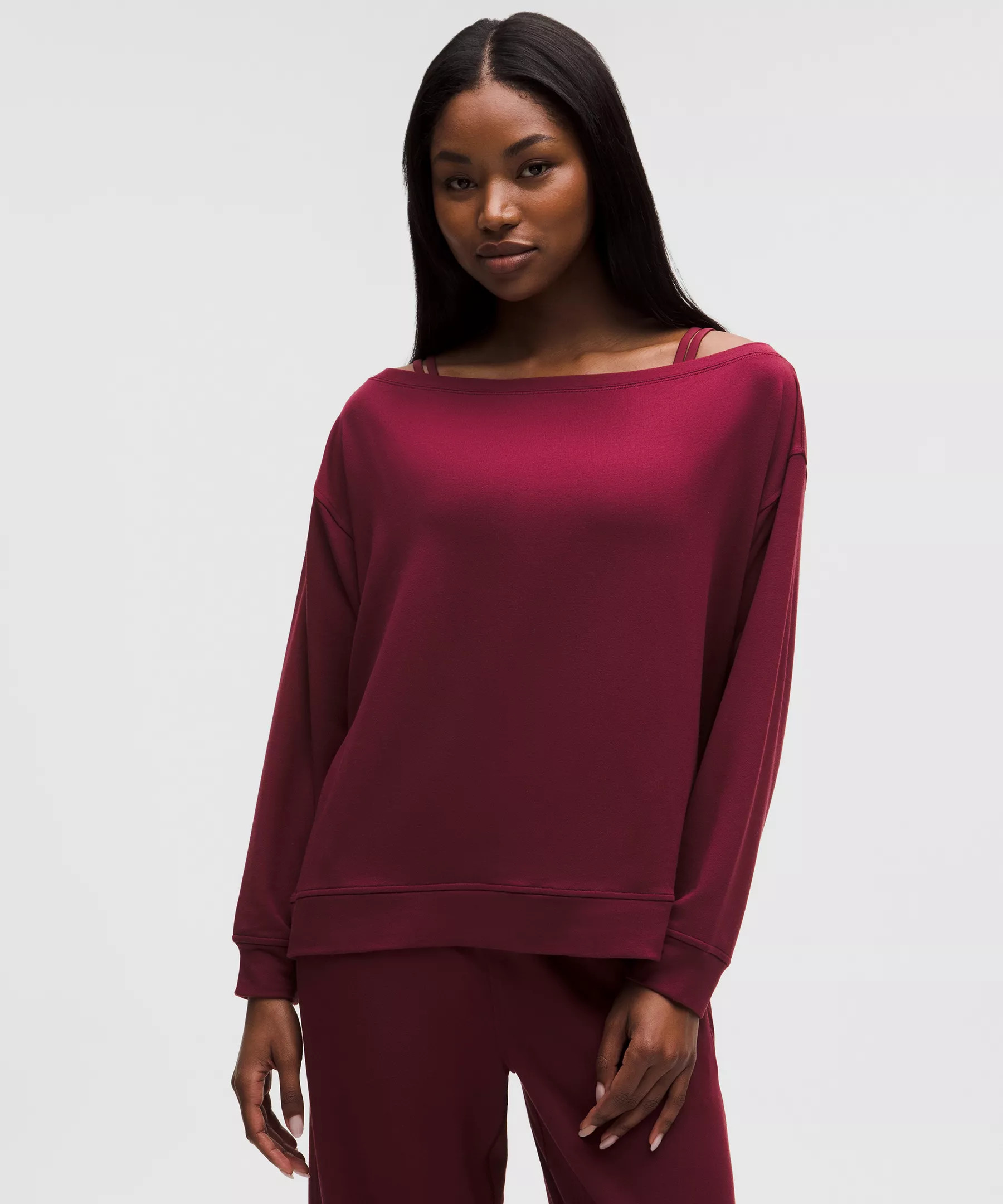 BeCalm Oversized Boatneck Long-Sleeve Shirt | Women's Long Sleeve Shirts | lululemon | Lululemon (US)