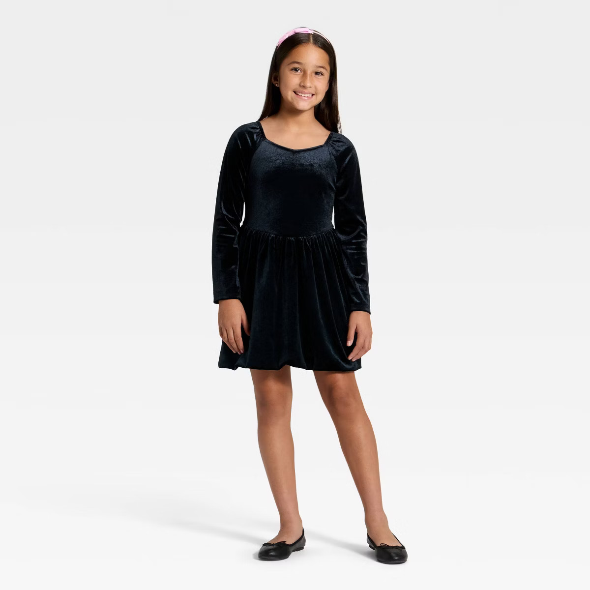 Girls' Long Sleeve Velour Dress - Cat & Jack™ | Target