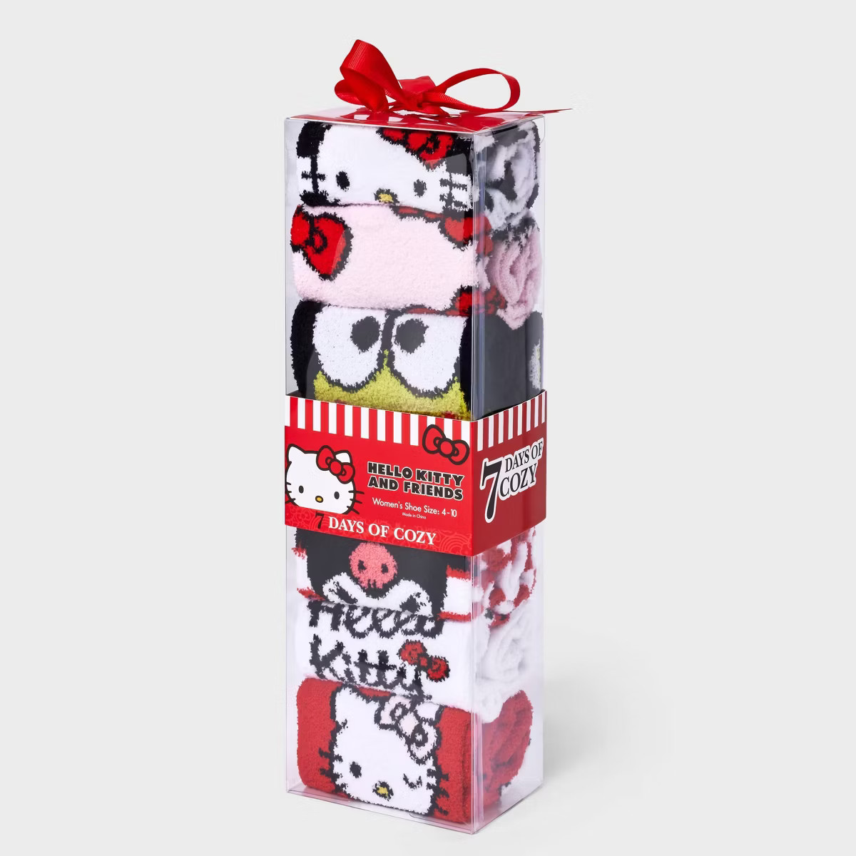 Women's Hello Kitty 7 Days of Cozy Crew Socks - Assorted Color 4-10 | Target