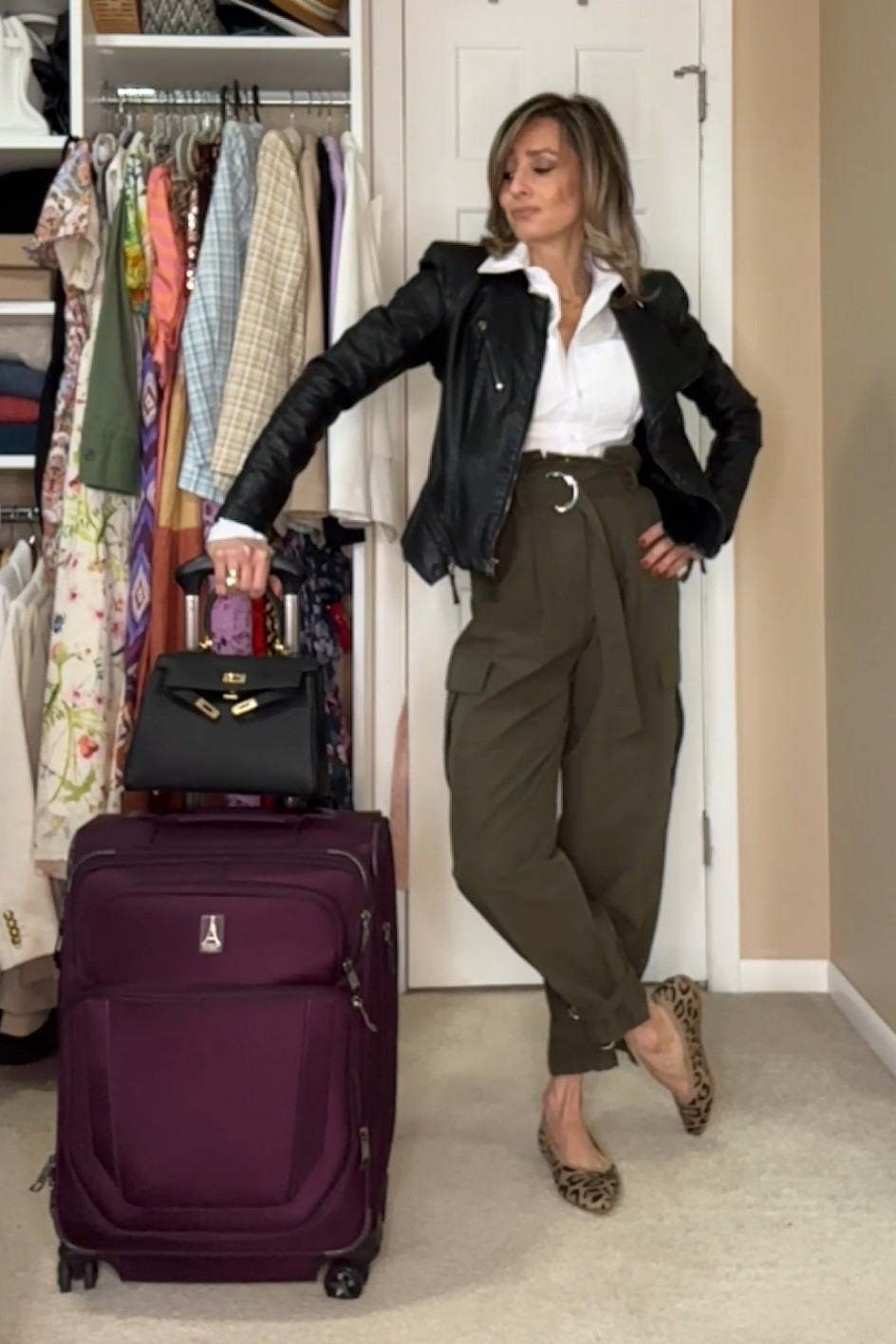 Travel look for me needs to be fashionable and comfortable at the same time! These shoes are exactly IT! Super comfortable and super chic looking! They are made of recycled material, so they are eco-friendly and sustainable! They fit large because of the pointed toe. Size down half a size!

The exact pants and shirt are ZARA. Links are in my Instagram, but I added similar alternatives here.

This blazer is almost sold out in most sizes, so I linked similar options!

These carryon bag is THE BEST in terms of size, weight and looks! I’ve did some research to find the best option for size and style!

Bag I bought a consignment shop so I linked a similar one.

#LTKshoecrush #LTKtravel #LTKstyletip