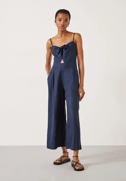 Chloe Tie Front Linen Jumpsuit | Hush UK