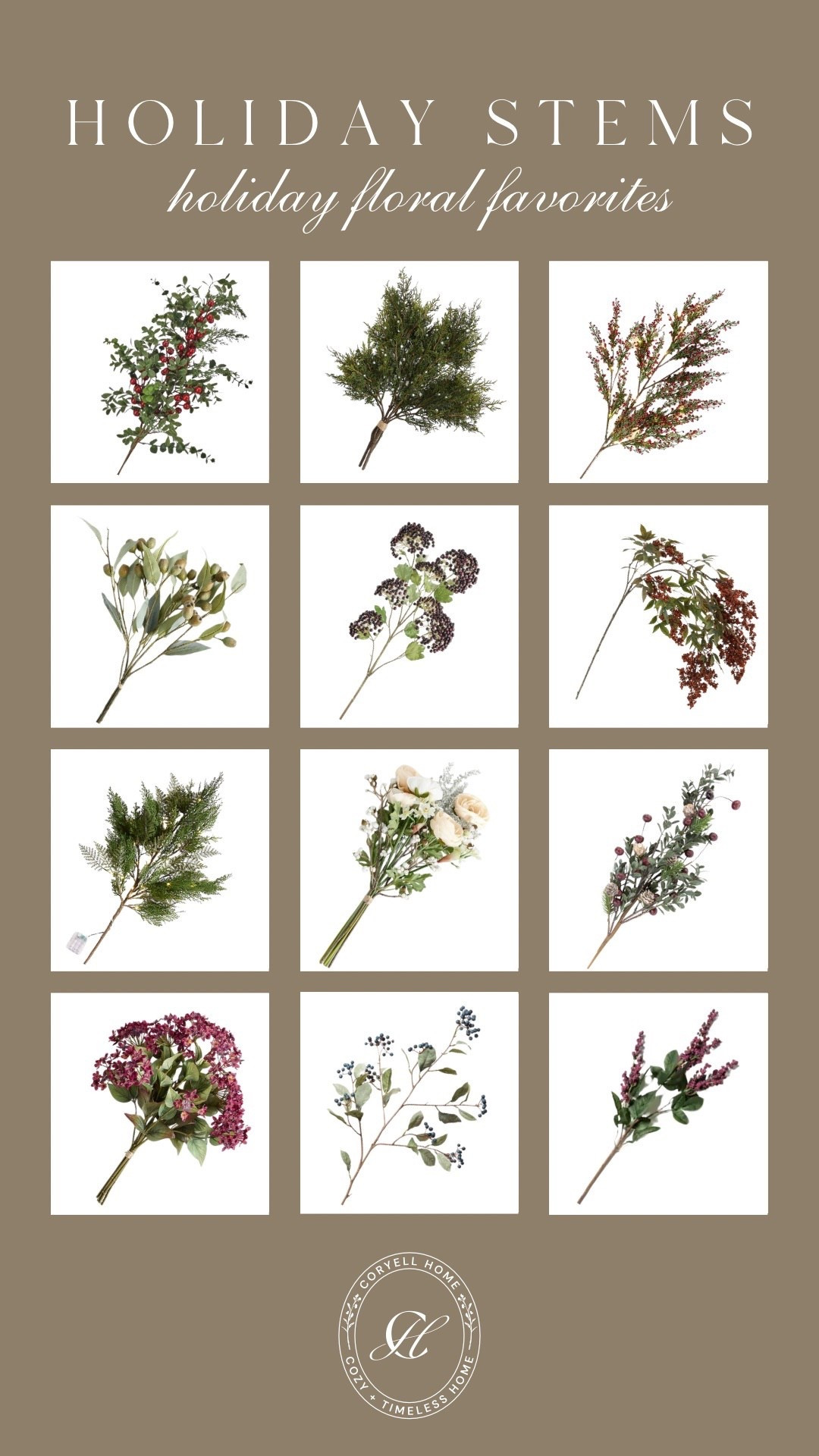 Holiday stems and bundles that will last! A variety of winter stems with frosted berries, cranberries, cedar and pine that will make your home cozy and lively with festive color!

#LTKSeasonal #LTKStyleTip #LTKHome