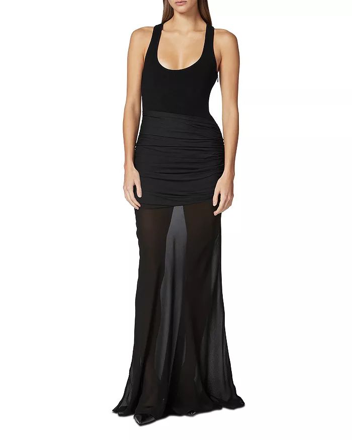 Ruched Mixed Media Tank Gown | Bloomingdale's (US)