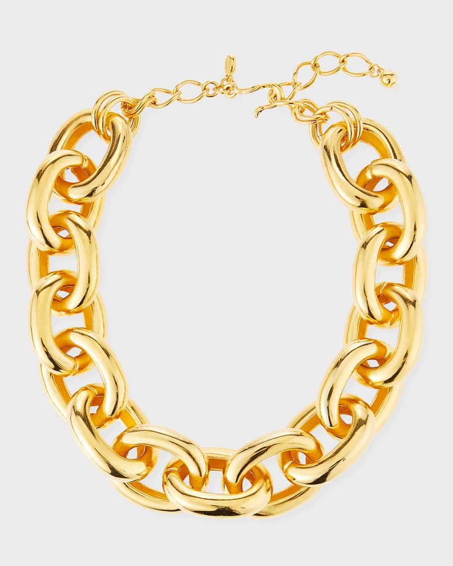 Kenneth Jay Lane Medium Oval-Link Necklace | Neiman Marcus