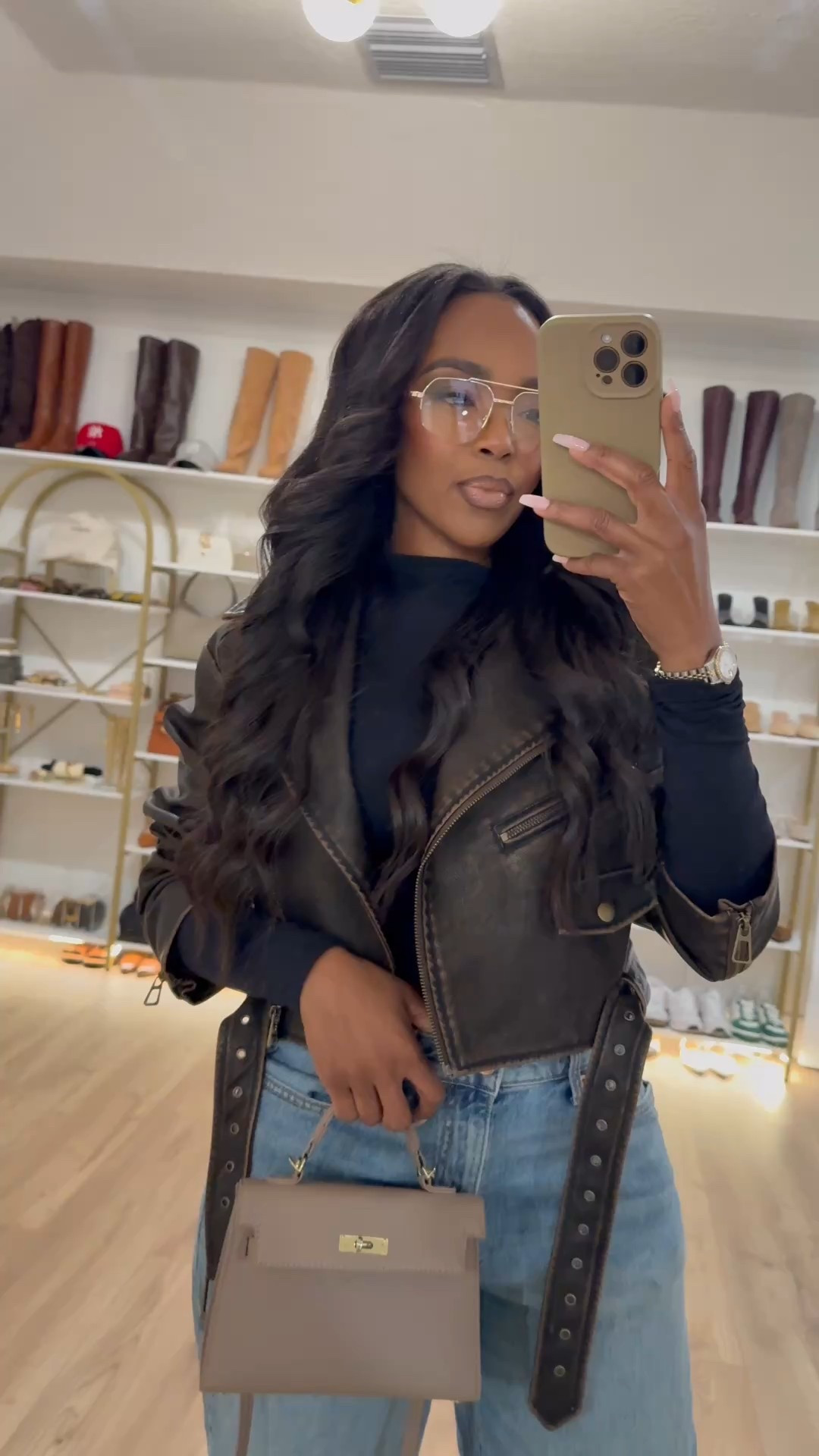 Effortlessly Chic & Casual ✨

This elevated casual OOTD is giving cool, classic, and comfy—perfect for running errands, grabbing coffee, or a stylish day out. A leather jacket + wide-leg denim is always a vibe!

I’m wearing a size small in all but denim (medium) for the perfect fit (5’4”, 140 lbs for reference).

Loving this look? Drop a 🔥 in the comments if you’d wear this!

#OOTD #CasualChic #StreetStyle #FashionInspo #StyleGoals #ExplorePage #WardrobeEssentials #TrendyLooks #LTKfashion #EffortlessStyle #WomensFashion #StyleDaily #ChicAndTrendy #ElevatedCasual #MinimalStyle 

#LTKFindsUnder100 #LTKWatchNow #LTKStyleTip