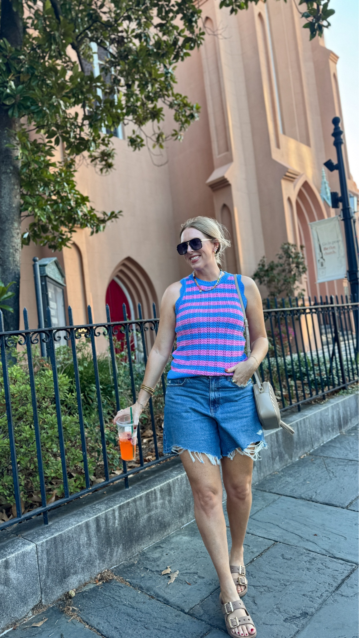 Charleston outfit, Walmart style, free assembly, scallop sweater tank, Abercrombie jean shorts, crocs sandals

#LTKootd #LTKmomlife