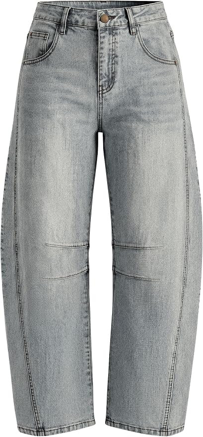 PRETTYGARDEN Women's Barrel Baggy Jeans High Waisted Pants | Amazon (US)