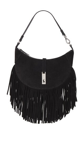 Polo Ralph Lauren Suede Fringe Shoulder Bag in Black. | Revolve Clothing (Global)