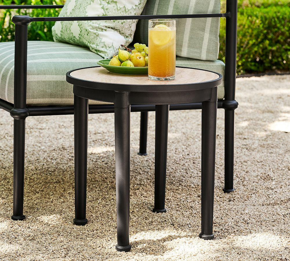 Ellis Metal Round Outdoor Side Table (18") | Pottery Barn (US)