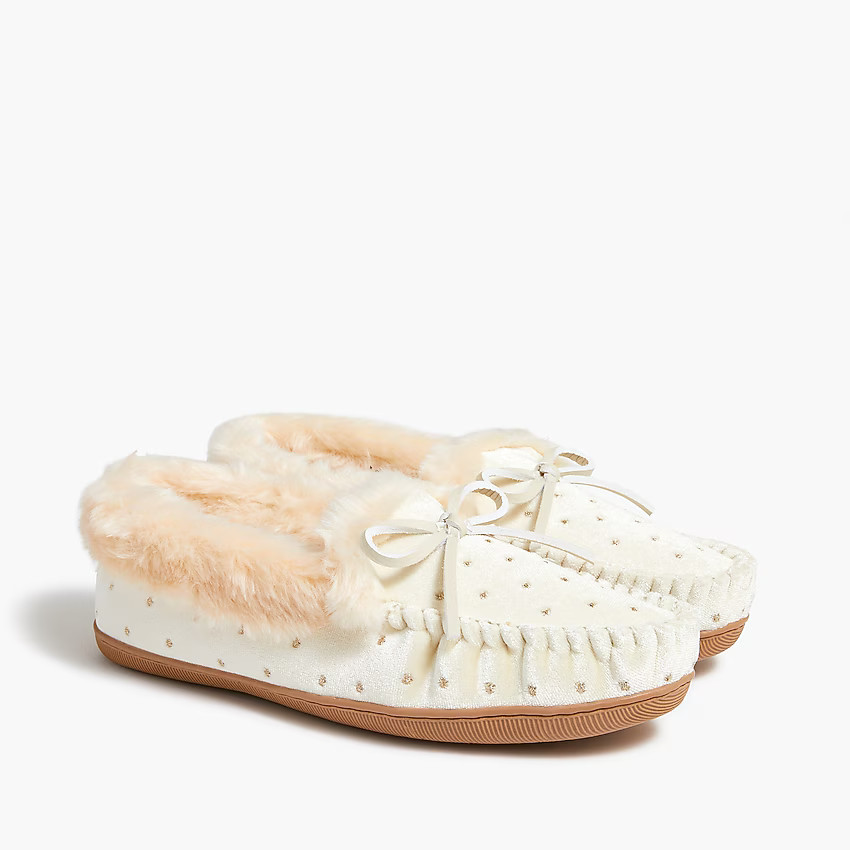 Embroidered velvet moccasins | J.Crew Factory