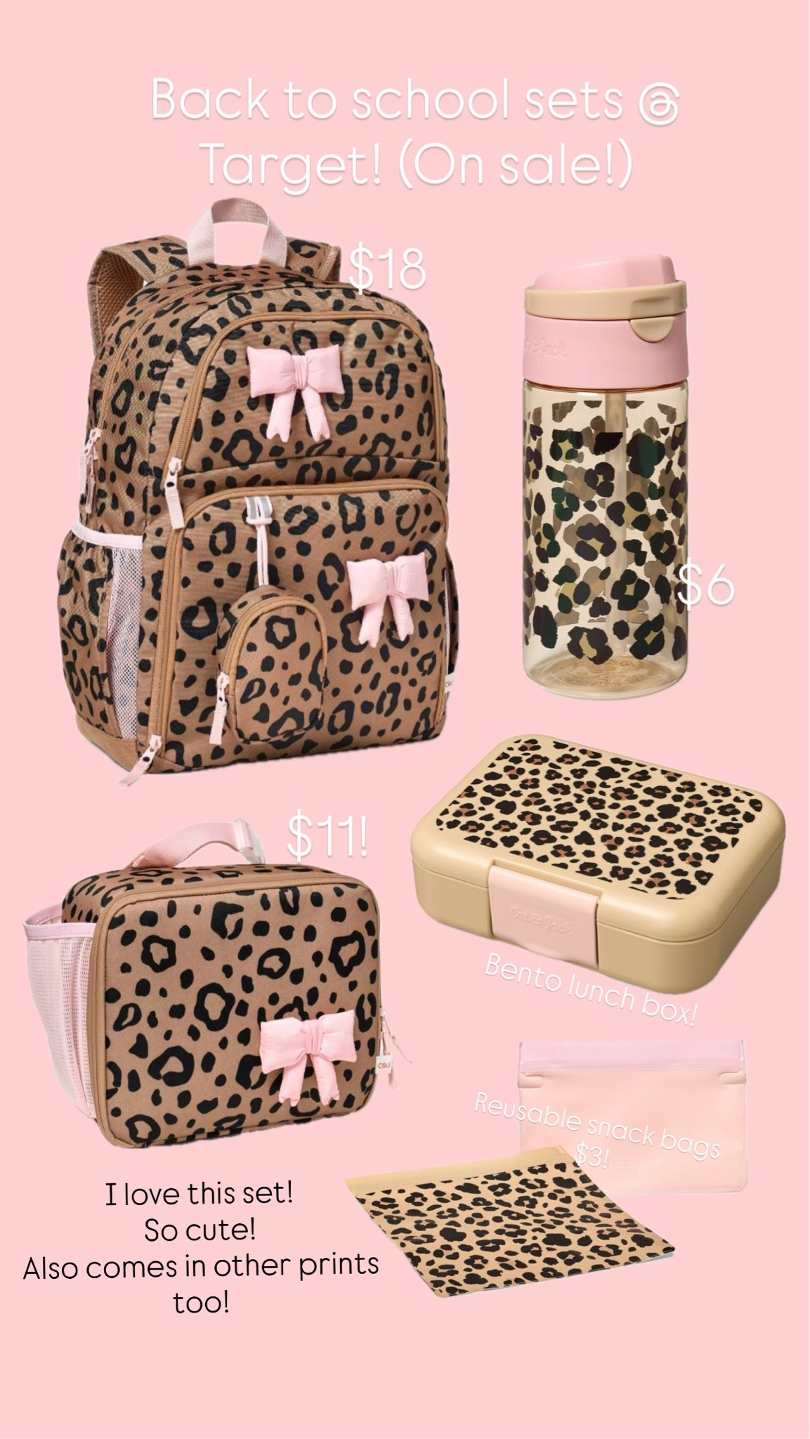 Back to school backpack and accessories at target ! Adore this leopard print! It also comes in other cute prints too! All on sale!

Backpacks on sale // bento box // lunch box // snack bags

#LTKKids #LTKSeasonal #LTKSaleAlert