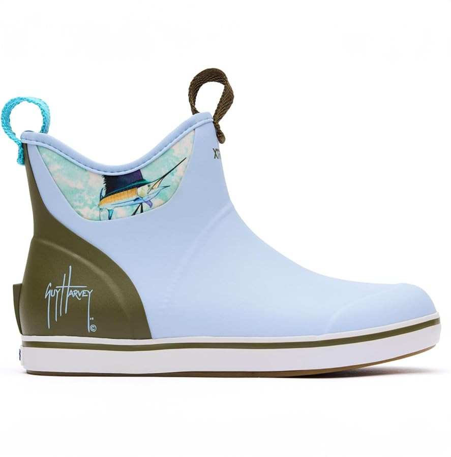 Xtratuf Women's Ankle Deck Boot Guy Harvey, Sky Blue Marlin, Size 8(M) | Amazon (US)