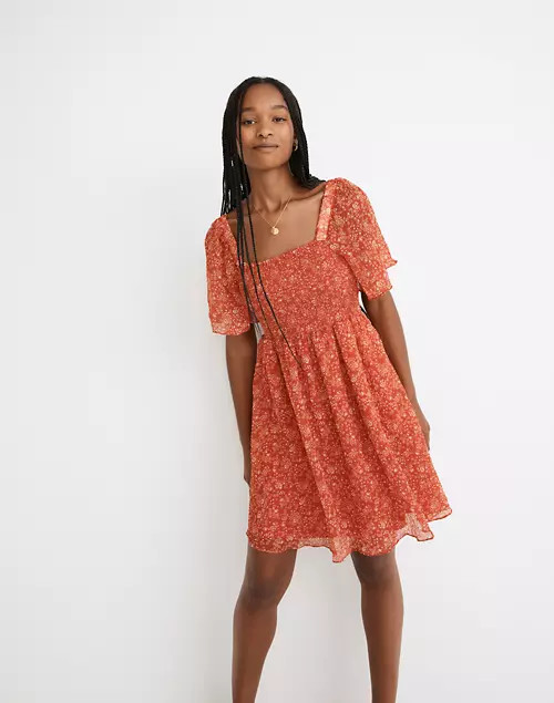 Seersucker Lucie Tie-Back Mini Dress in Piazza Floral | Madewell