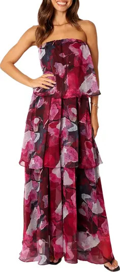 Bloom Strapless Tiered Chiffon Maxi Dress | Nordstrom
