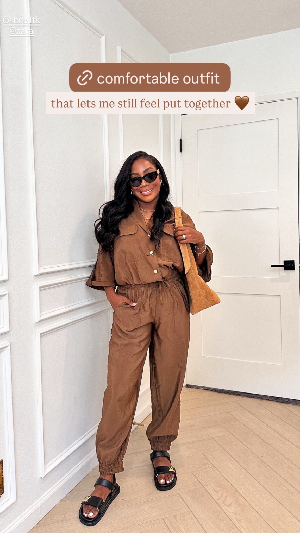 Mom outfit, outfits for moms, what I wore with my 4 month old, espresso brown, matching set, suede bag, suede purse, fall outfit, jogger pants, mom look, black sunglasses, Dior glasses, Zara outfit, fall Sharon, fall style, casual outfit everyday outfit, Whitney Wiley, Zara 

#LTKItBag #LTKFindsUnder50 #LTKFindsUnder100