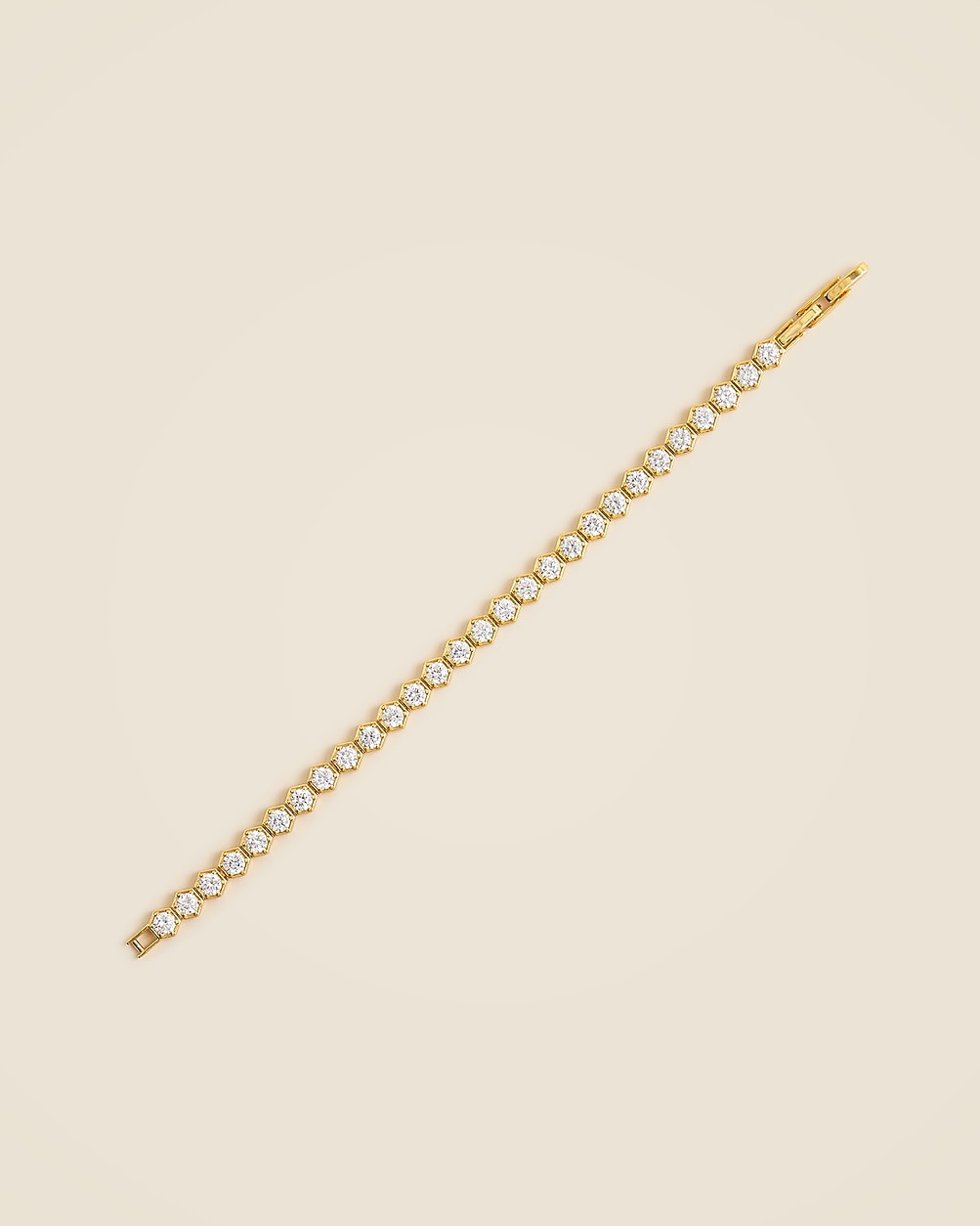 Hexagon cubic zirconia bezel-set tennis bracelet | J. Crew US