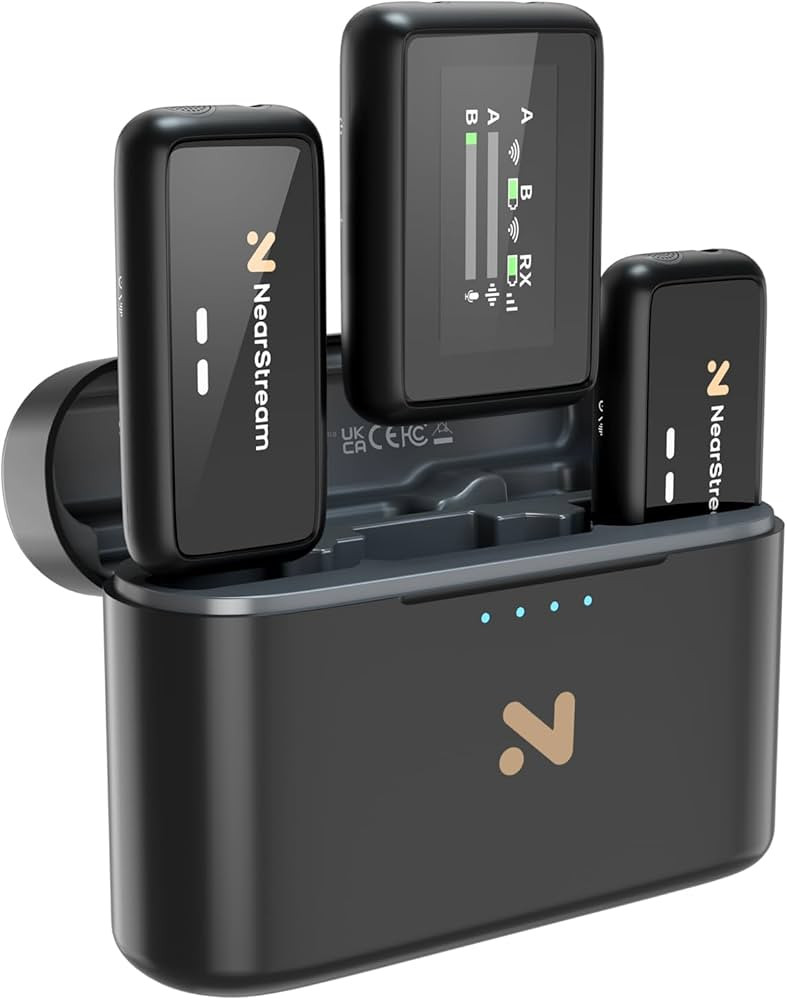 Micrófonos Lavalier inalámbricos con cancelación de ruido, transmisión de 656 pies, pantalla ... | Amazon (US)