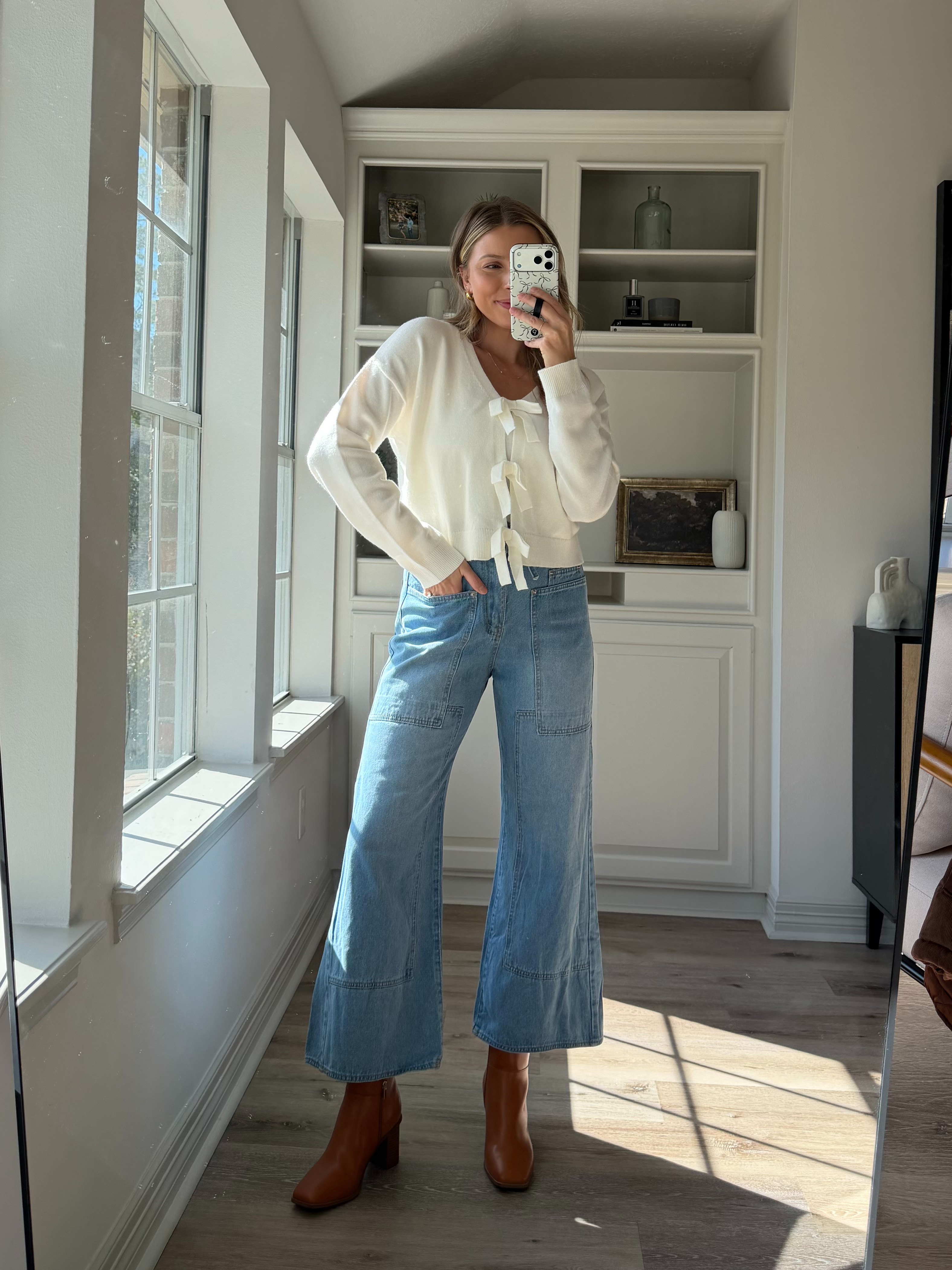 Cute amazon fall outfit inspo | Wearing M in sweater + 2 in wide leg jeans. 
 

 

#LTKHoliday #LTKFindsUnder50 #LTKStyleTip