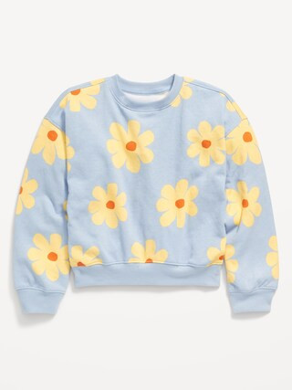 Slouchy Crew-Neck Graphic Sweatshirt for Girls | Old Navy (US)