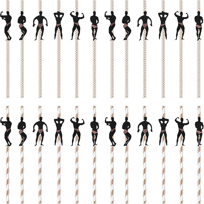 36 Pcs Bachelorette Straws, Funny Male Dancer Drinking Straws for Bachelorette Party, Party Favor... | Amazon (US)
