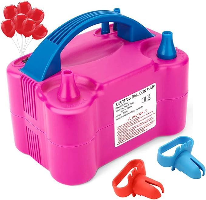 Electric Air Balloon Pump, Portable Dual Nozzle Electric Blower Inflator for Decoration, Party, S... | Amazon (US)