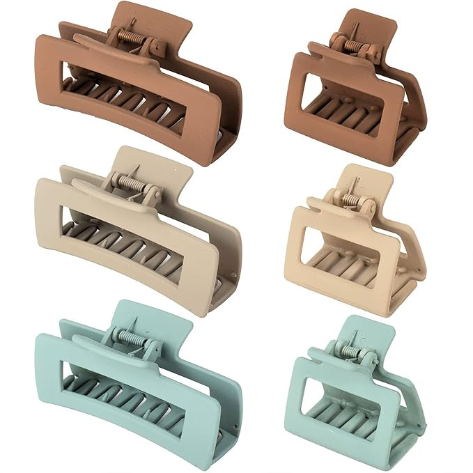 79Style 6pcs Big Hair Claw Clips Square Hair Clips For Thick Hair Claw Clips Medium No Slip Banan... | Amazon (US)