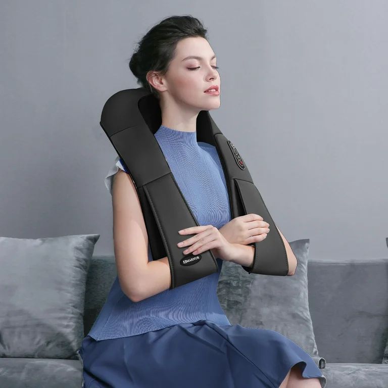 MARNUR Neck and Shoulder Massager, 3D Deep Tissue Kneading Shiatsu Massager with Heat, Black - Wa... | Walmart (US)