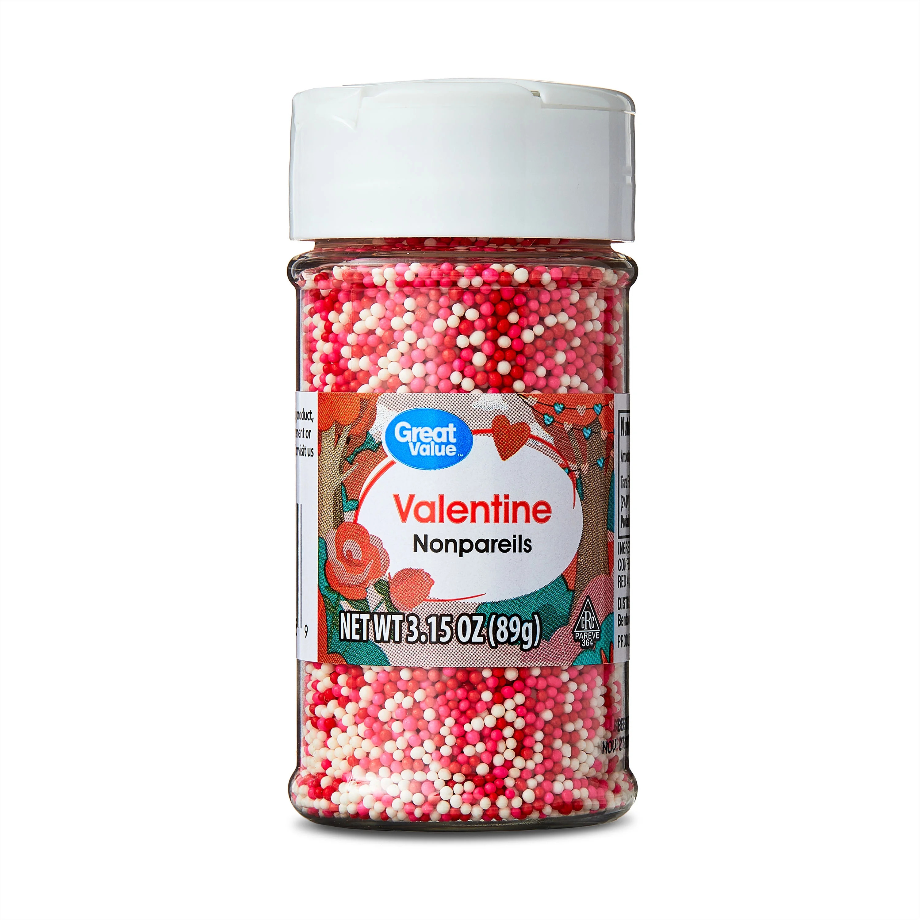 Great Value Valentine Red, White & Pink Non Pareil Sprinkle Mix, 3.15 oz | Walmart (US)