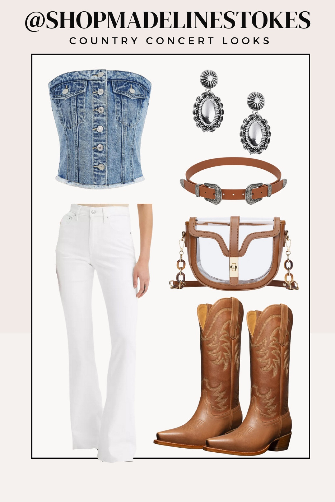 Denim corset top + white jeans? Yes please! I’m loving the corset top trend! Paired with some western accessories and you could take this straight to a concert! 


Western wear, concert look, country concert, cowboy boots 

#LTKStyleTip #LTKFindsUnder50 #LTKFindsUnder100