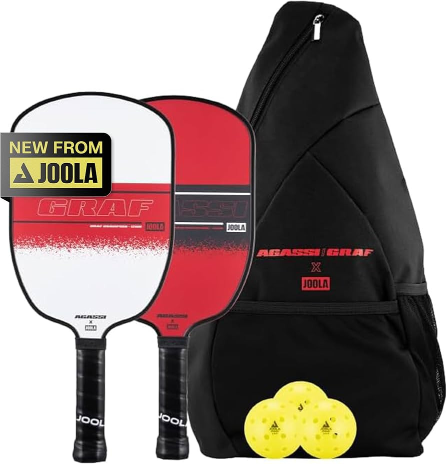 JOOLA Agassi/GRAF Champion Set with Pickleball Paddles, Balls & Sling Bag - Sandblasted Picklebal... | Amazon (US)
