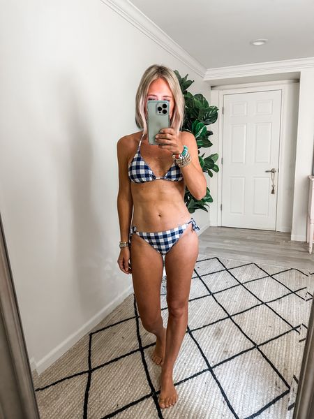 Bikini, swim suit, gingham
I sized up to a small in bottoms and did a small in top as well.  Cheeky to medium rear coverage, swimwear
Jcrew, swim, beach season
On sale

#LTKstyletip #LTKunder50 #LTKswim