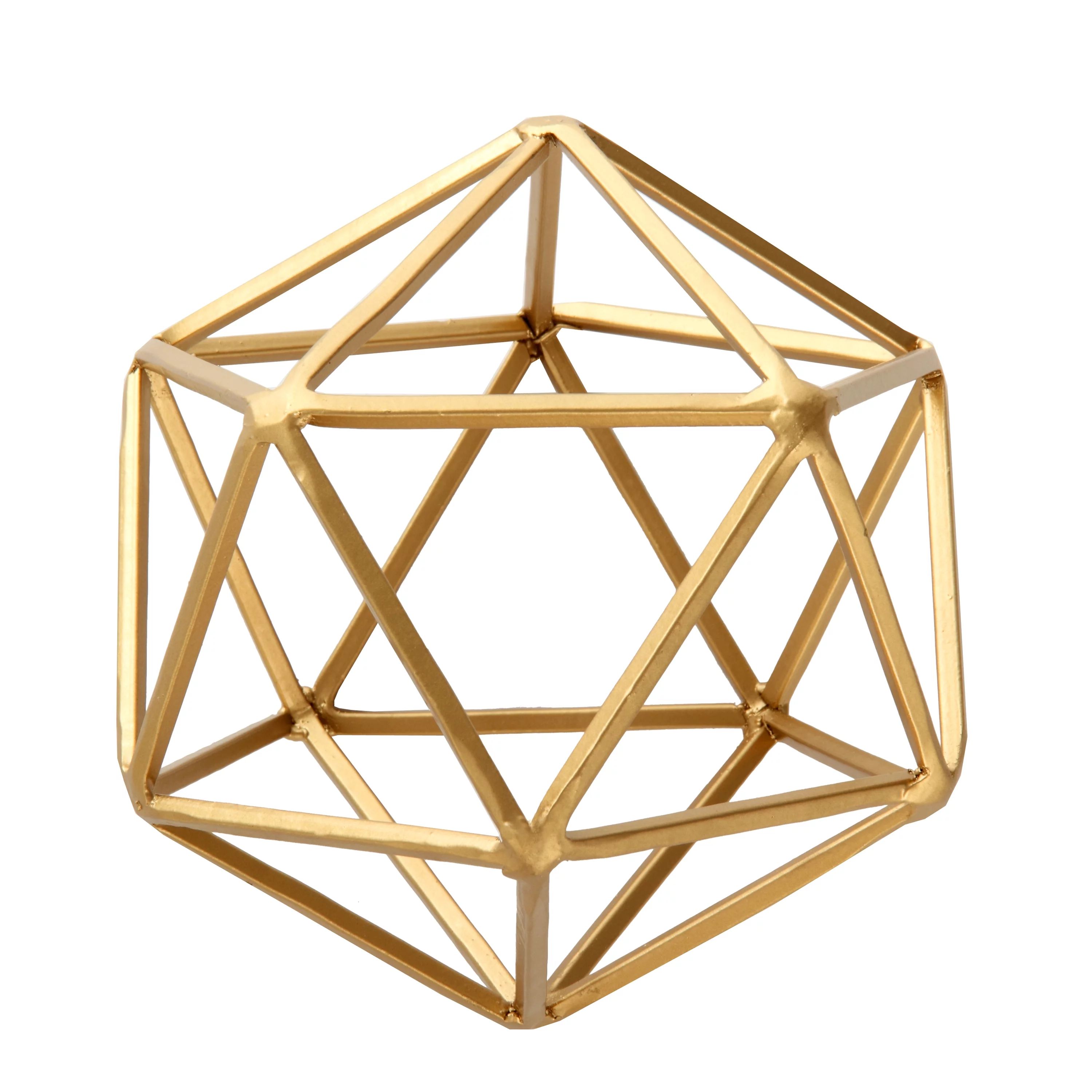 Better Homes & Gardens Modern Gold Geometric Decor 5" x 5" x 6" Medium Tabletop Sculpture | Walmart (US)