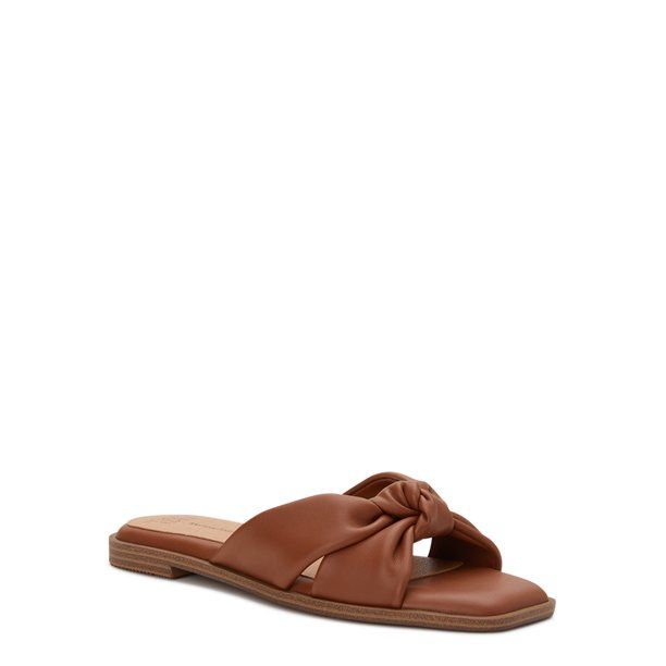 Time and Tru Women's Two Band Knot Sandals - Walmart.com | Walmart (US)