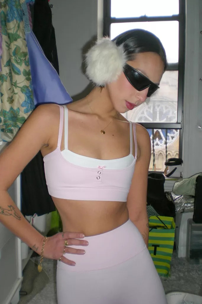 FUN+CUTE Sugar Snap Layered Sports Bra | Urban Outfitters (US and RoW)