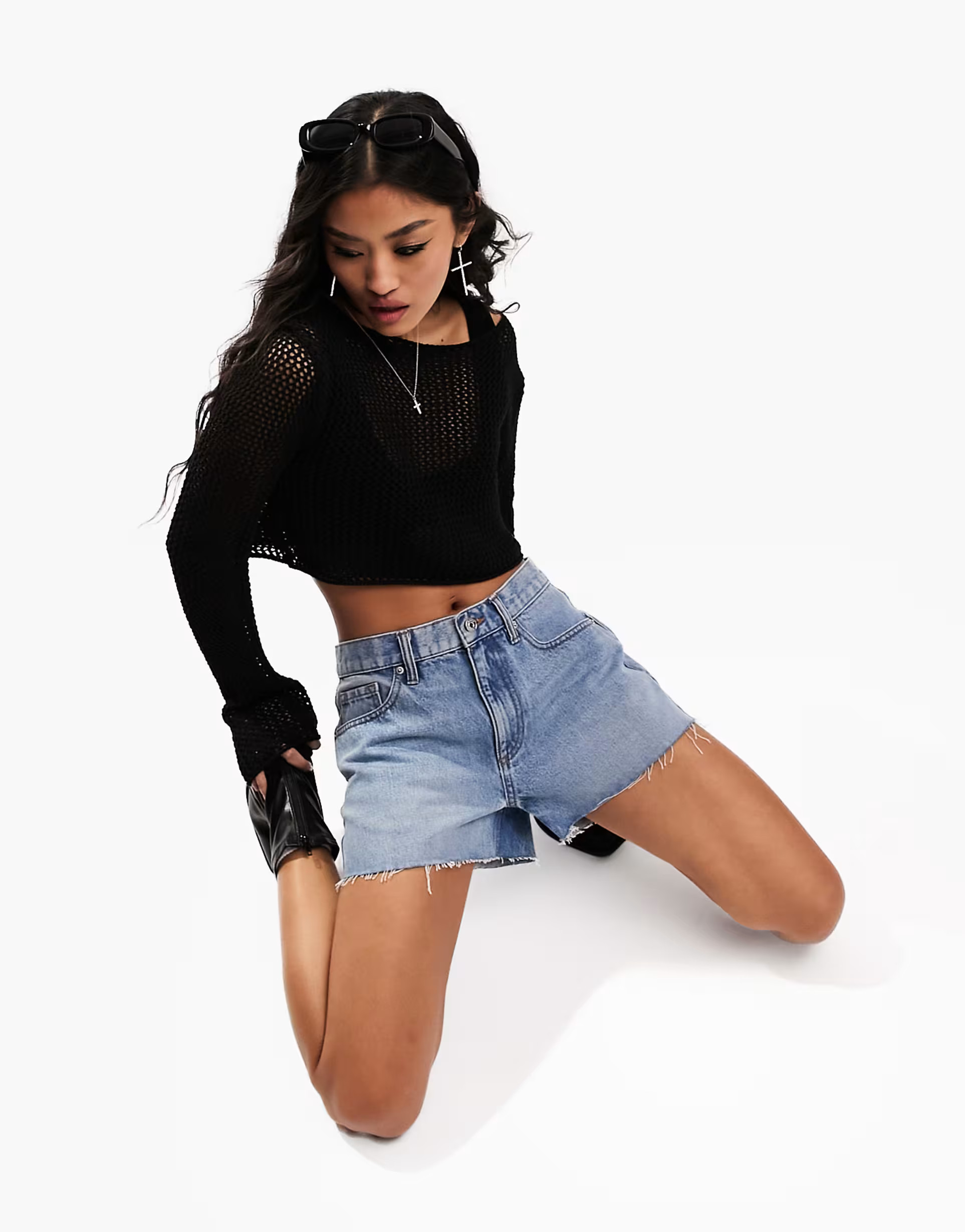 ASOS DESIGN denim relaxed short in midwash blue | ASOS (Global)