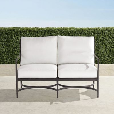 Angelina Loveseat with Cushions in Jet Black Aluminum | Frontgate