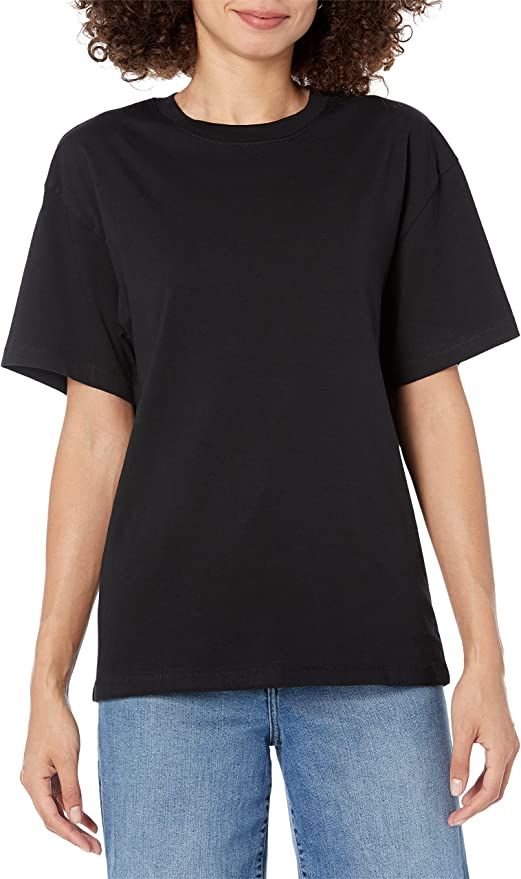 Amazon.com: The Drop Women's Lydia Loose Short Sleeve Drop Shoulder Jersey T-Shirt, Black, M : Cl... | Amazon (US)