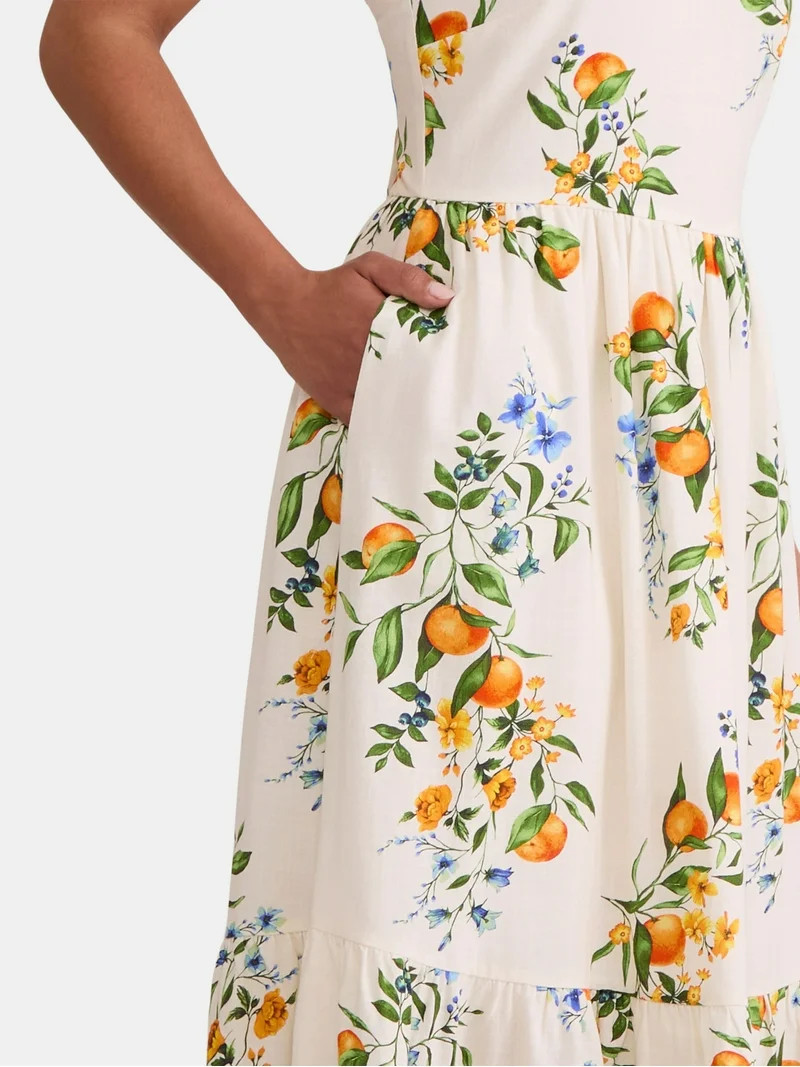 Time and Tru Women's Tie Back Maxi Dress, Sizes XS-XXXL | Walmart (US)