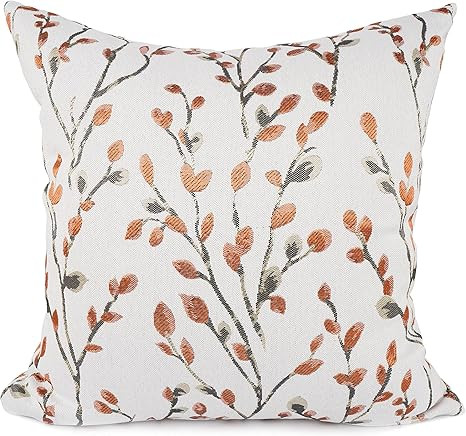 YOUR SMILE Classical Embroidery Jacquard Orange Square Decorative Throw Pillow Case Cushion Cover... | Amazon (US)