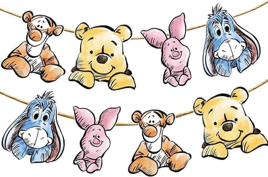 Cute Bear Banner For Baby Shower Decorations Birthday Banner Party Decoration Party Supplies(8PCS... | Amazon (US)