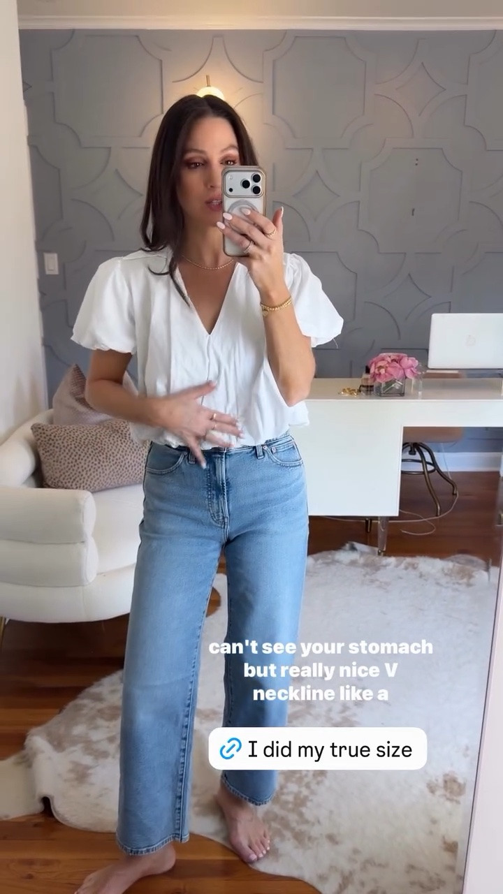 Another adorable Zara top. You could size up if between sizes. This is my true size small.
