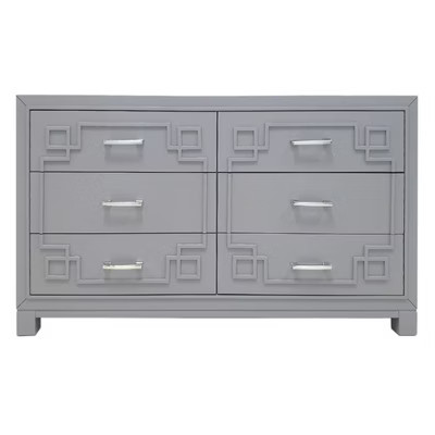 Raina 6 Drawer Modern Dresser - SFV2102 - Grey/Silver - Safavieh Couture | Target