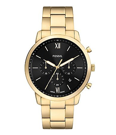 Fossil Men's Neutra Chronograph Roman Numeral Stainless Steel Bracelet Watch - Gold | Dillard's