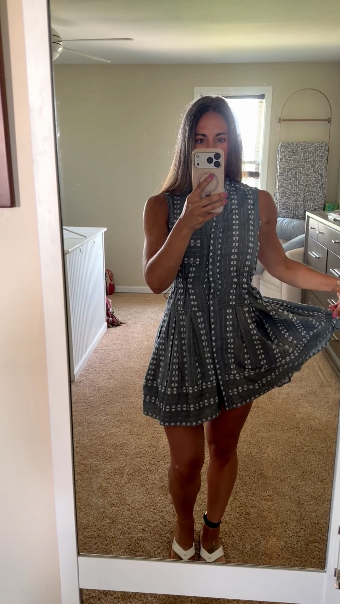 Keeping it real… I noticed one of the hooks wasn’t latched after I finished filming. 😆 I’m leaving it because perfection is overrated.

Easy summer dress for brunch, errands, or vacation. 🤍 Dress: XS • Sandals: 8.5 • Links below!

#LTKdayinmylife #LTKgrwm #LTKOver40
