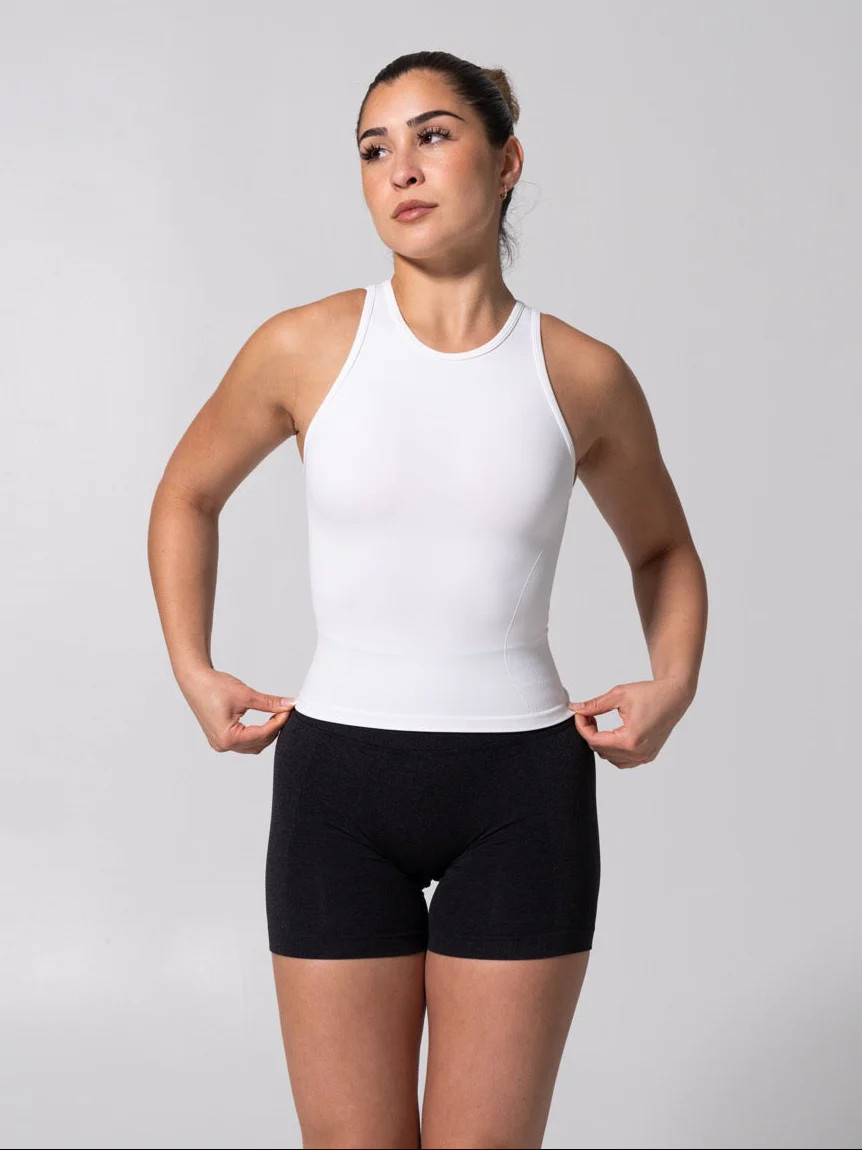 Shape Seamless Hip Tank - White | Buffbunny Collection