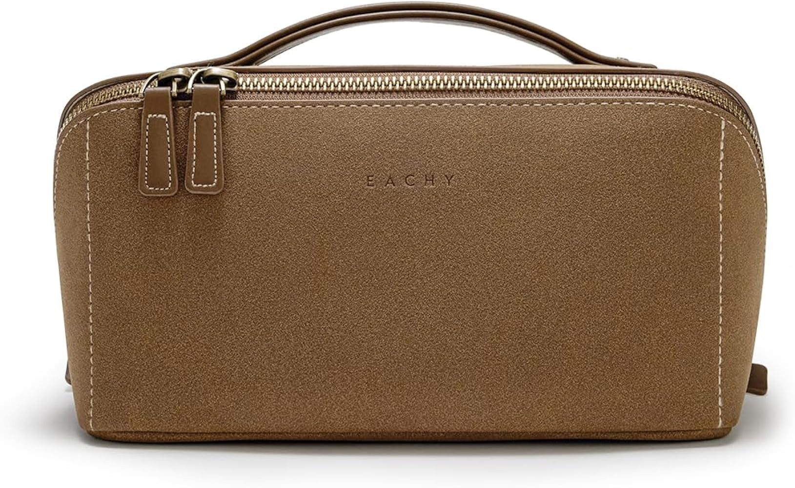 EACHY Travel Makeup Bag, Faux Suede Cosmetic Bags for Women,Large Capacity Portable Pouch Open Fl... | Amazon (US)