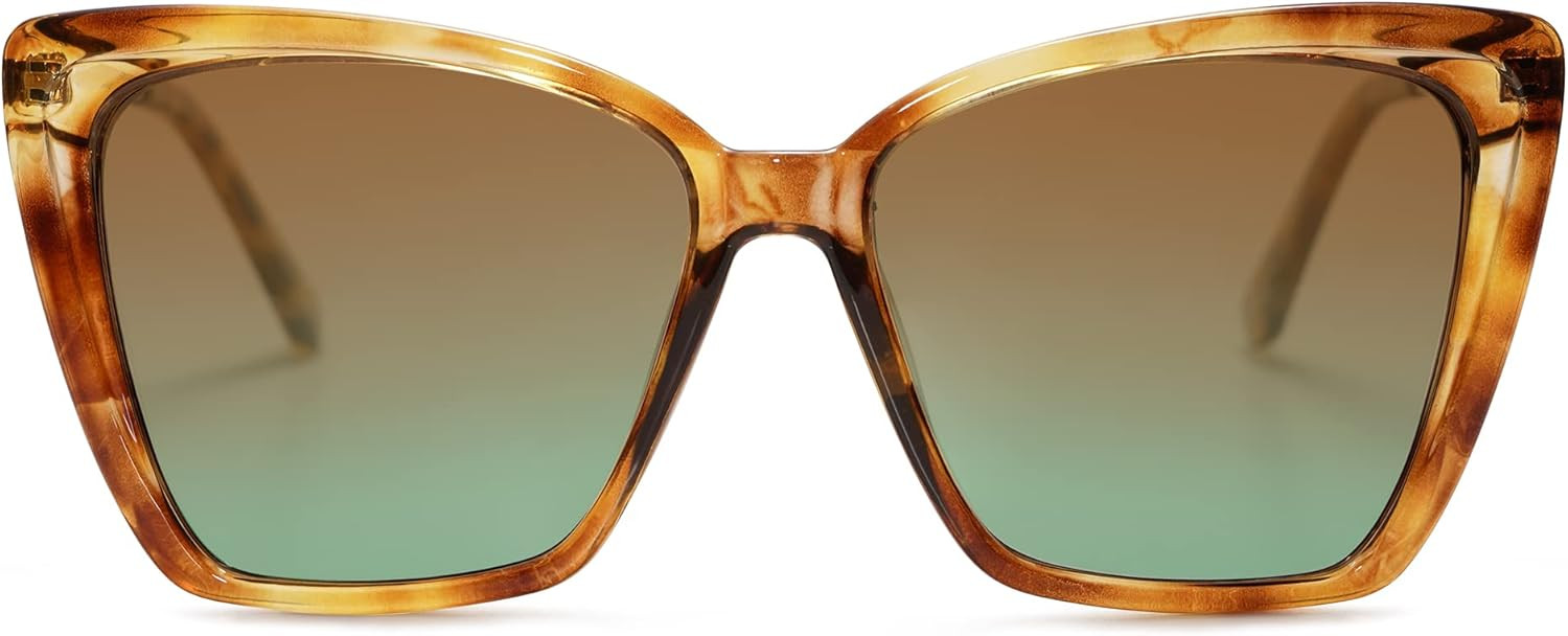 SOJOS Trendy Polarized Sunglasses For Women Retro Womens Oversized Square Cat Eye Sun Glasses UV ... | Amazon (US)