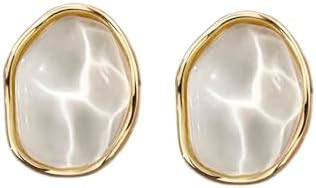 Dainty Sea Water Resin Sterling Silver Post Stud Earrings for Women Fashion Unique Irregular Ocea... | Amazon (US)