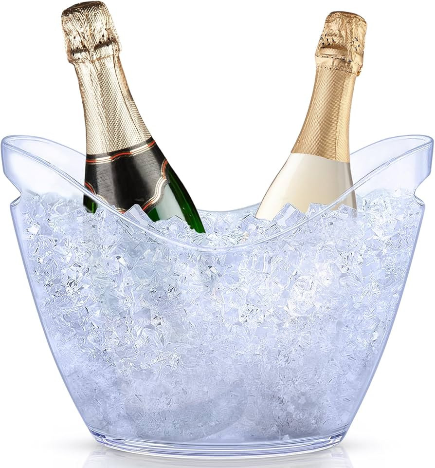 3-Pcs Ice Bucket - 4-Liter Food-Grade Clear Acrylic Champagne Bucket with Easy-to-Carry Handles, ... | Amazon (US)