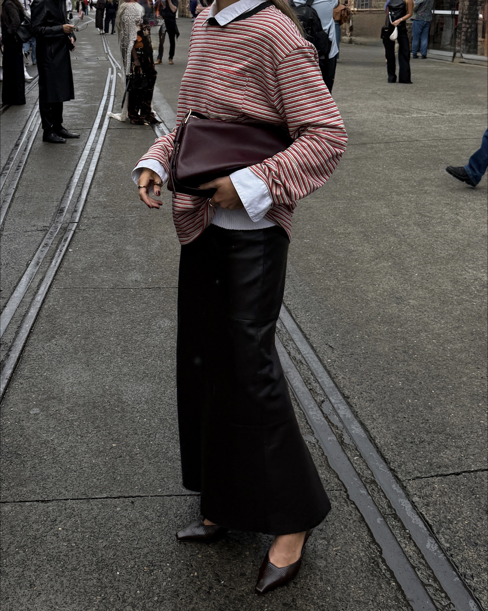 Australian Fashion Week: look 4 | the look that got me on vogue! Another casual, day-time show look. Obviously loving the burgundy accessories

#LTKstyletip #LTKaustralia #LTKwinter
